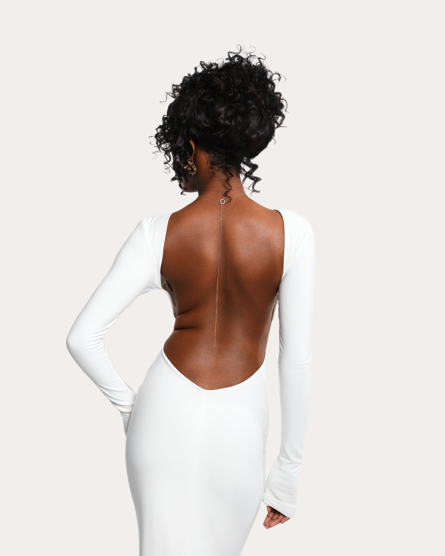 Backless Jersey Evening Dress