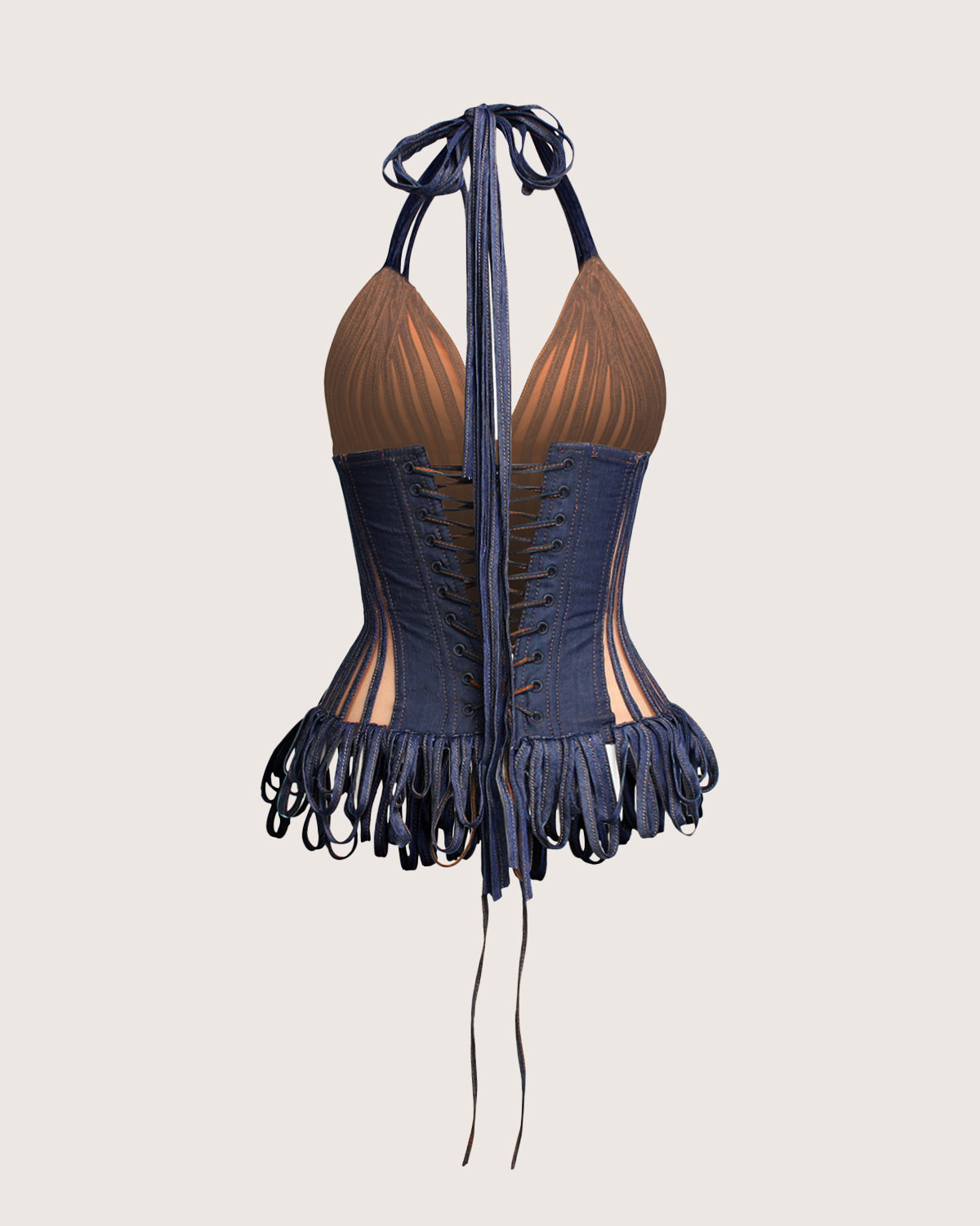 Tola's Looped Denim Corset Top