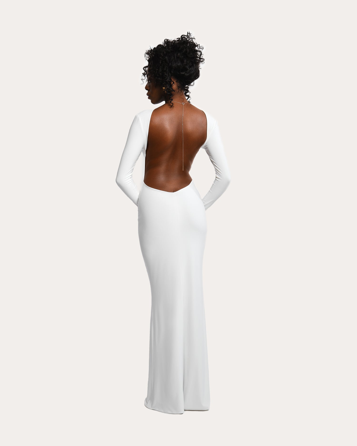 Backless Jersey Evening Dress