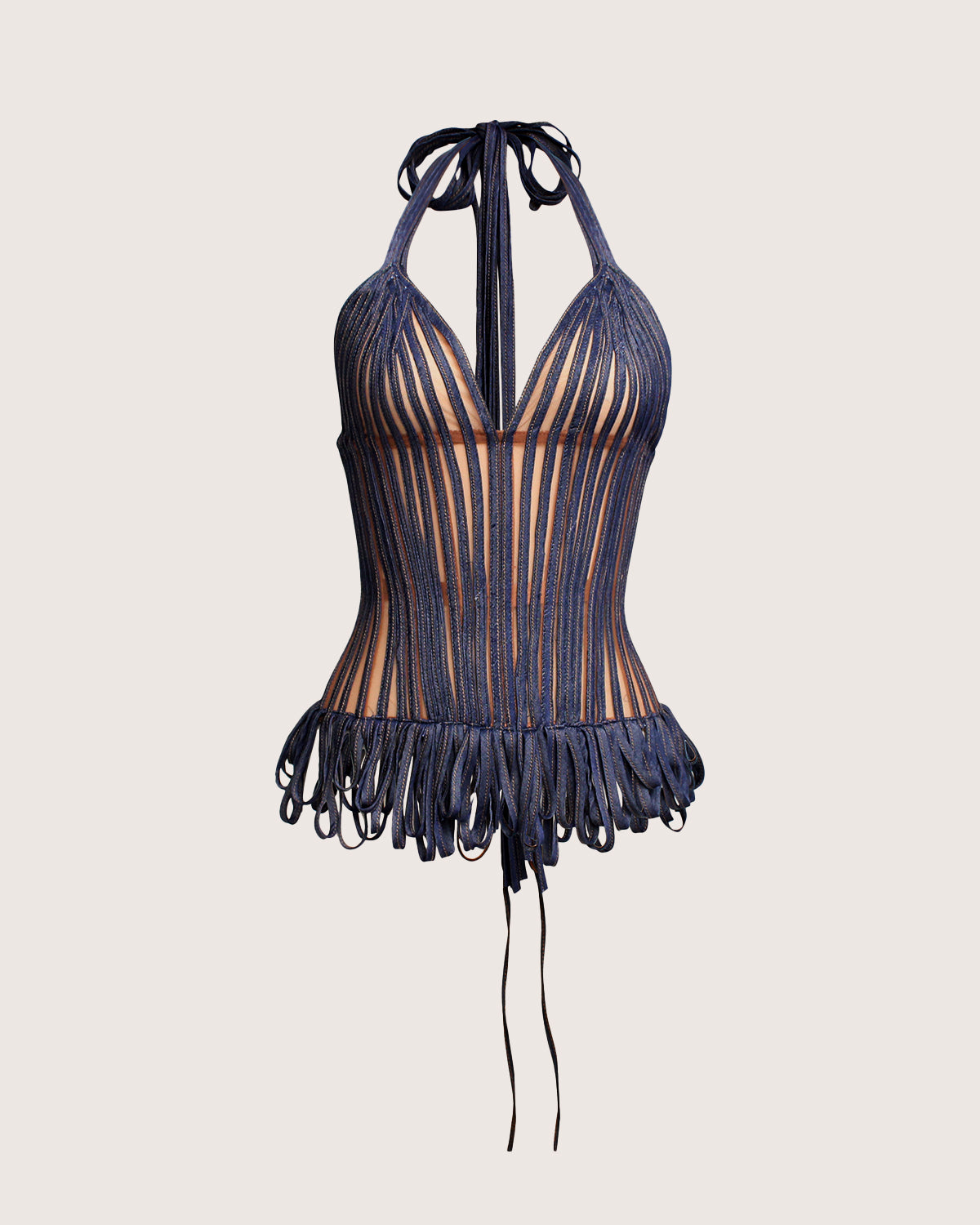 Tola's Looped Denim Corset Top